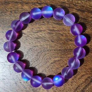 Handmade Iridescent Purple Beaded Bracelet